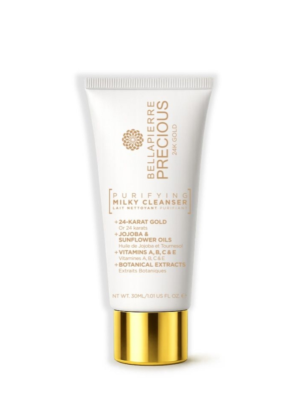 Bellapierre Precious 24K Gold Purifying Milky Cleanser - White & Gold, NWT
